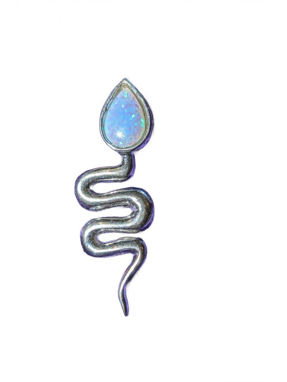 Snake Shaped Opal pendant in 925